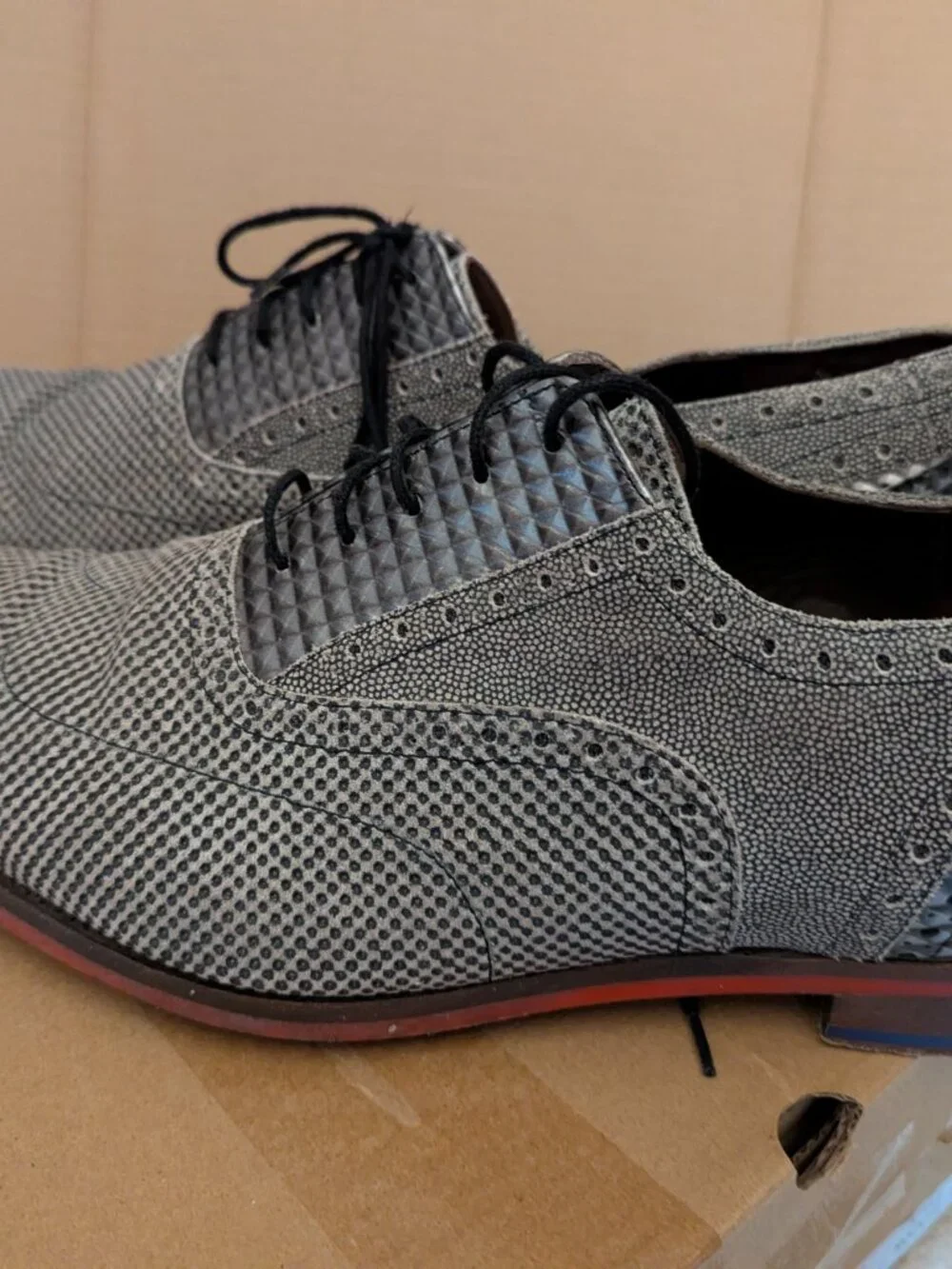 FLORIS VAN BOMMEL Men's Dress Derby Shoes Size 10.5 Excellent